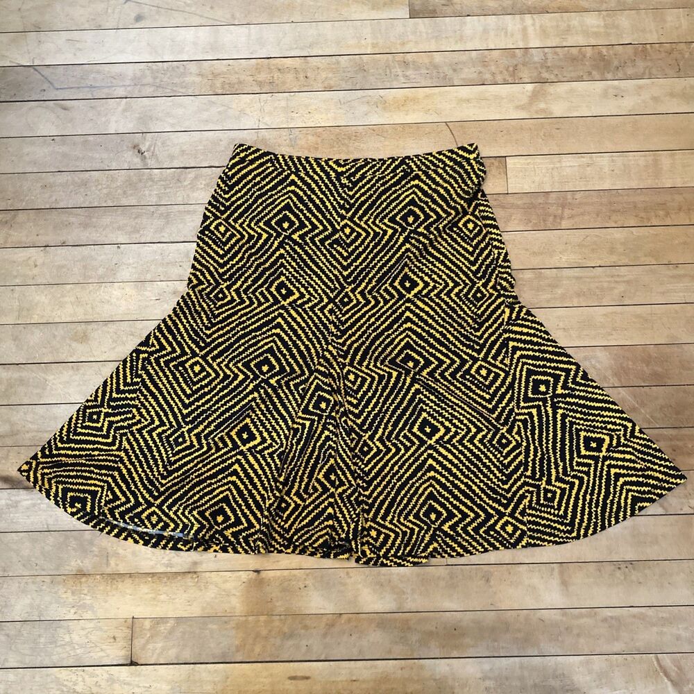 Michael Kors Skirt Women’s Medium Midi Skirt Flared Stretch Geometric